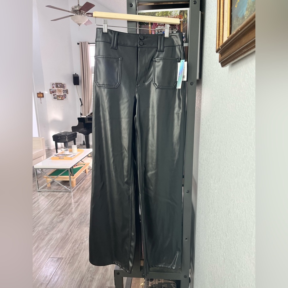 Kohl's Black Faux Leather Trousers
